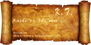 Kazári Tímea névjegykártya