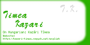 timea kazari business card
